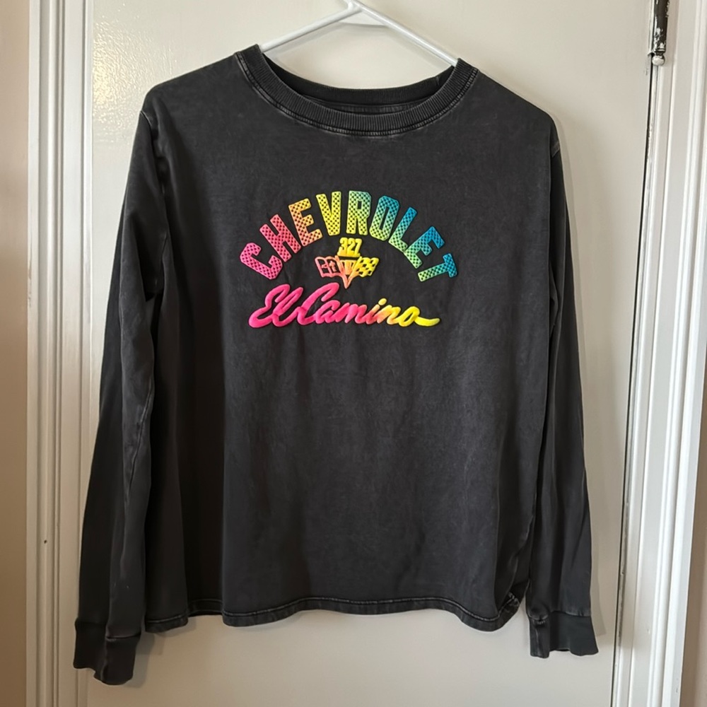 EUC GM Chevrolet El Camino Car Distressed Vintage Look Long Sleeve Shirt Size L
